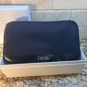 Dior makeup bag with brush set. Brand new.
